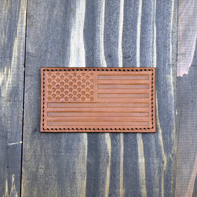 USA Flag Patch Leather (Regular Size) - Rainbow Adventure Design